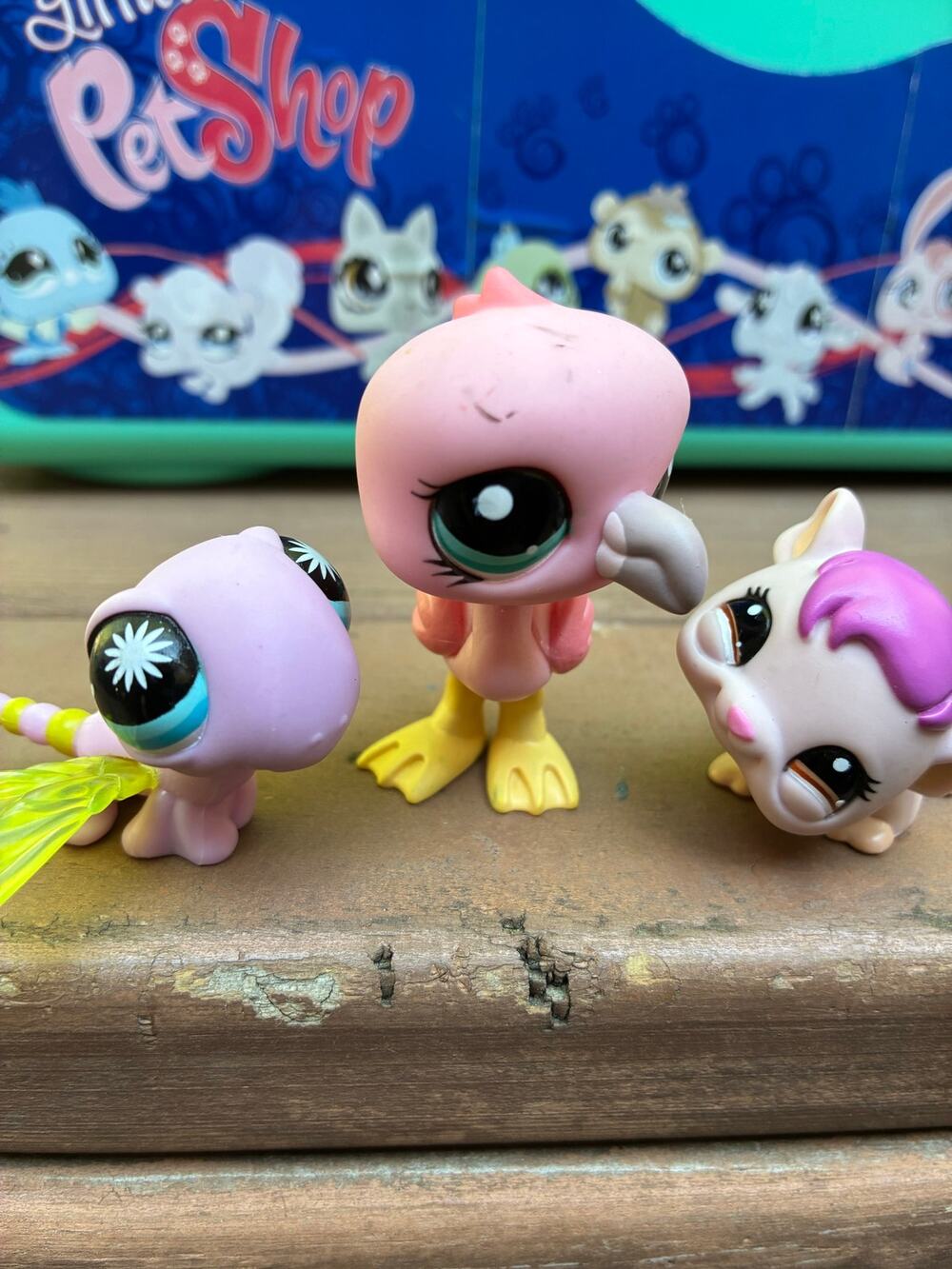 Littlest Pet Shop Dragonfly, Flamingo, Guinea Pig y2k LPS